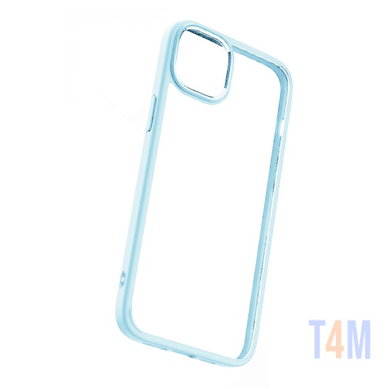 Capa de Silicone com Corpo Transparente para Apple iPhone 14 Azul